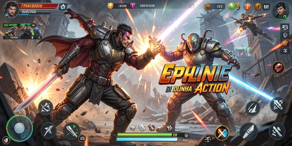 Tampilan screenshot utama 34R menampilkan aksi pertarungan yang mendebarkan.