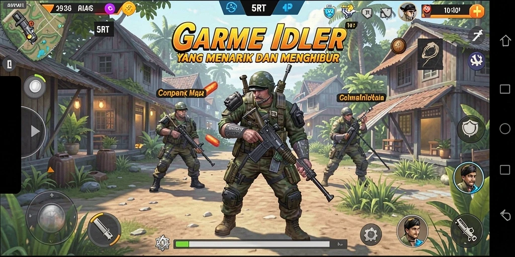 Tampilan gameplay <strong>5RT</strong> yang menarik dan penuh warna.