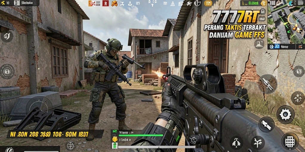 Screenshot 777RT menunjukkan aksi menegangkan dalam pertempuran FPS.