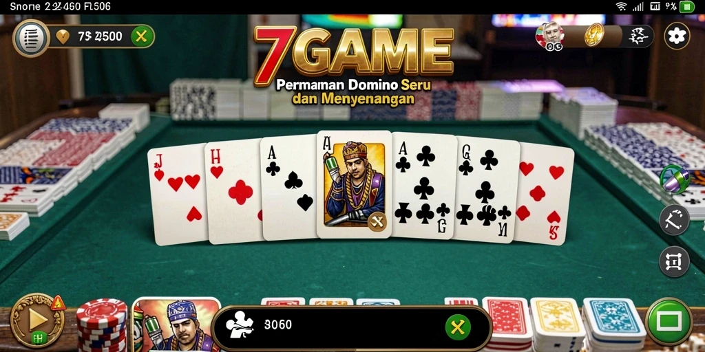 Tampilan gameplay seru dalam permainan Domino di 7GAME.