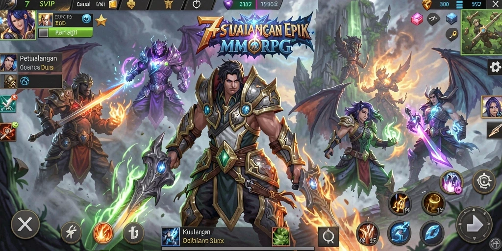 Tampilan gameplay petualangan epik dalam 7SVIP yang menawan.