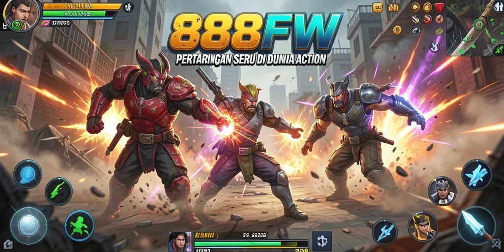 Screenshot gameplay <strong>888FW</strong> yang menunjukkan aksi pertarungan yang mendebarkan.