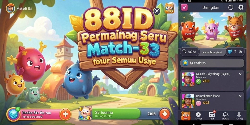 Screenshot gameplay 88ID menampilkan kombinasi warna-warni yang menarik.