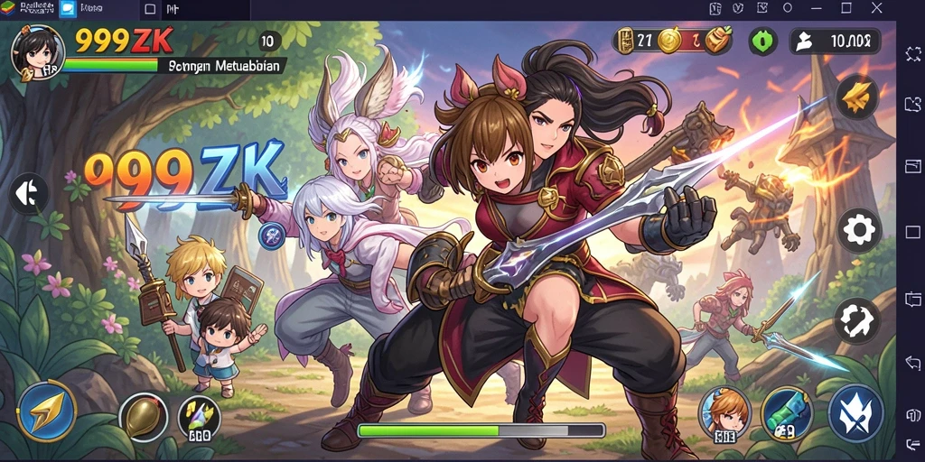 Screenshot gameplay yang menunjukkan karakter Anime dalam aksi.