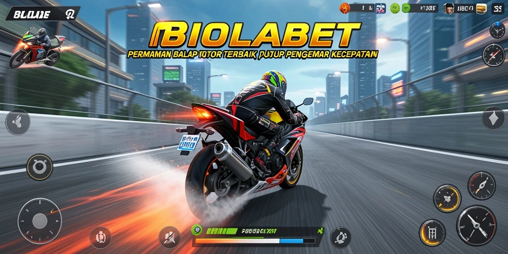 Tampilan gameplay BIOLABET yang mendebarkan di lintasan balap.