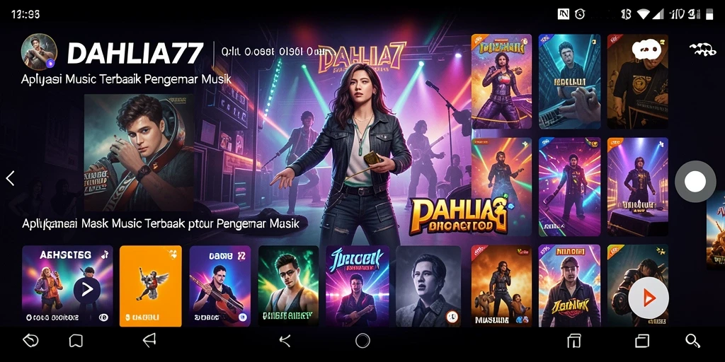 Screenshot utama DAHLIA77 menampilkan gameplay interaktif yang penuh warna.