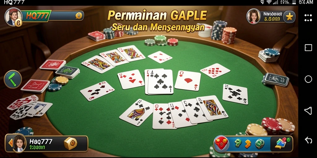 Tampilan gameplay seru dalam permainan Gaple HQ777.