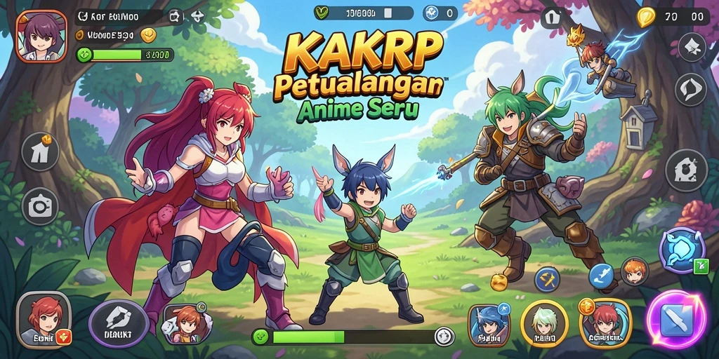 Tampilan gameplay seru KAKRP dengan karakter Anime yang keren.