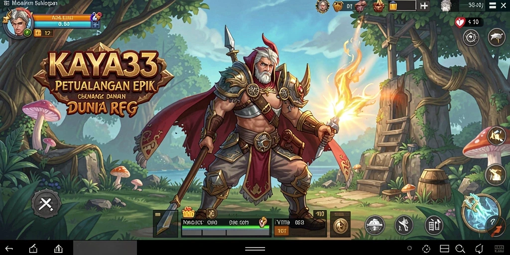 Tangkapan layar utama KAYA33 menampilkan gameplay petualangan seru dalam dunia RPG.