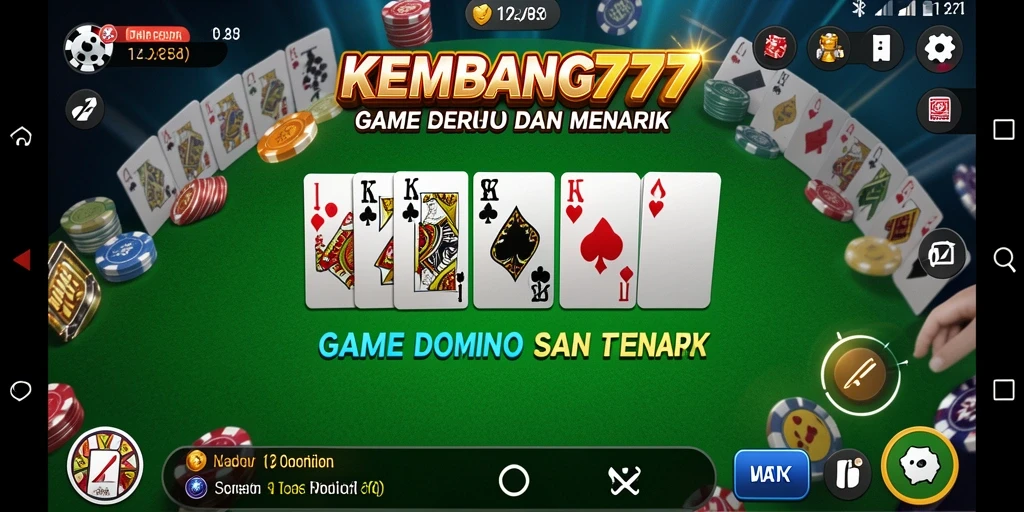 Tampilan gameplay menarik dari KEMBANG777 pada permainan Domino.