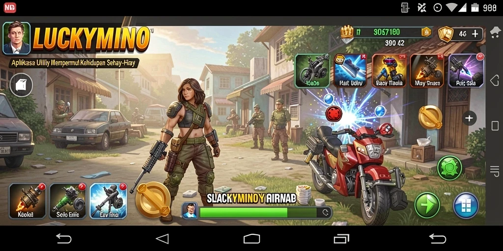 Tampilan antarmuka LUCKYMINO yang menarik dan mudah digunakan.