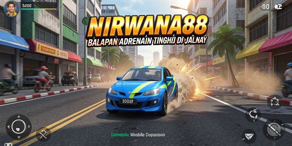 Gameplay NIRWANA88 menampilkan balapan seru dengan mobil cepat dan grafis memukau.