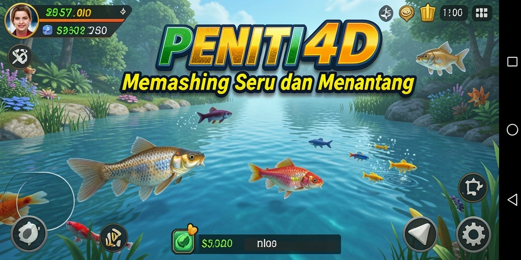 Tampilan menarik gameplay PENITI4D saat memancing ikan.