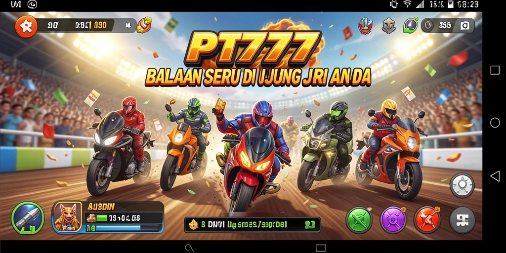 Gameplay balap PT777 yang mendebarkan dan penuh aksi.