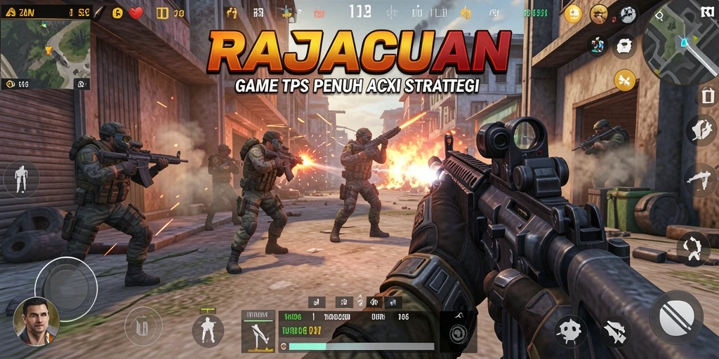 Gameplay TPS menarik di RAJACUAN dengan aksi seru.