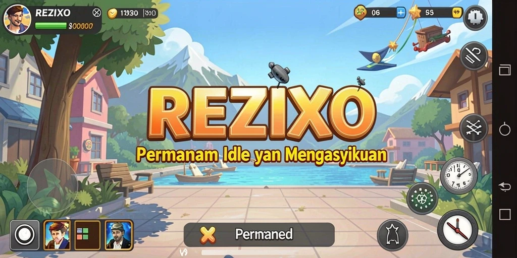 Tangkapan layar utama REZIXO menampilkan gameplay yang seru dan menantang.
