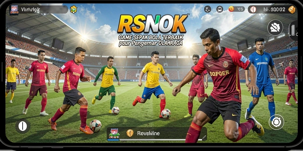 Tampilan gameplay mendebarkan di RSNOK dengan aksi sepak bola yang intens.