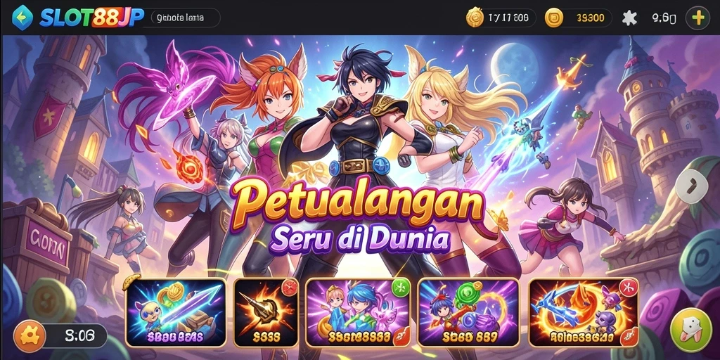 Gameplay seru di SLOT88JP dengan karakter Anime yang menarik.