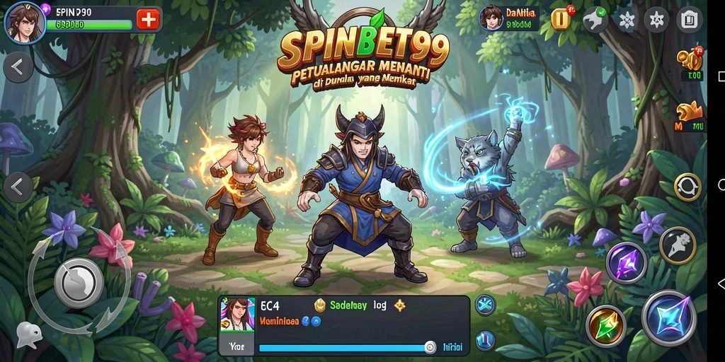 Tampilan gameplay SPINBET99 yang penuh aksi dan petualangan.