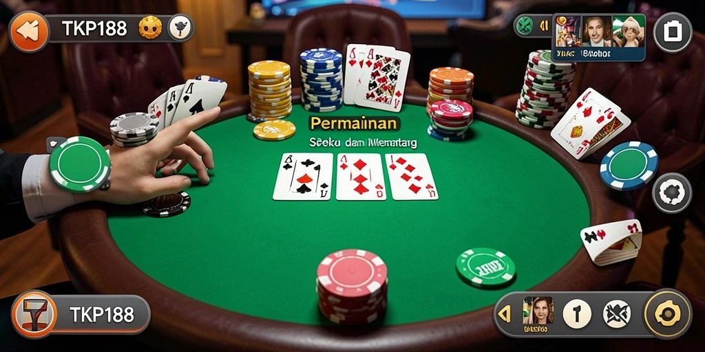 Tampilan menarik dari gameplay Poker di TKP188.