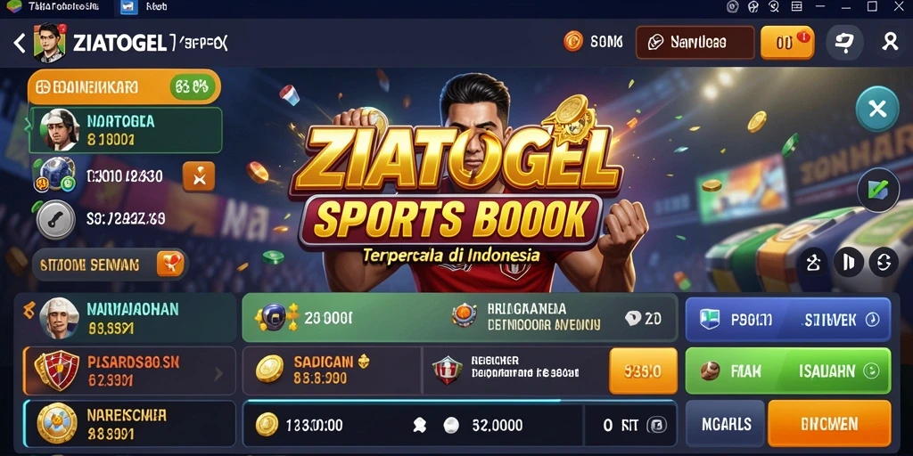 Tampilan screenshot ZIATOGEL dengan fitur taruhan olahraga.