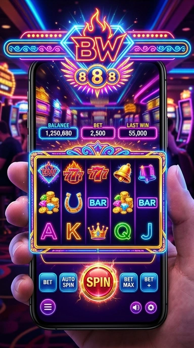 Tampilan aplikasi bw888 di perangkat Android.
